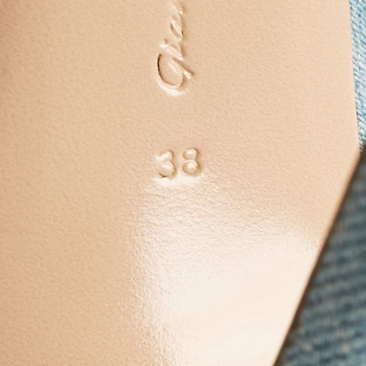 Pre Owned Gianvito Rossi Blue Denim Marie Ankle Boots Size 38