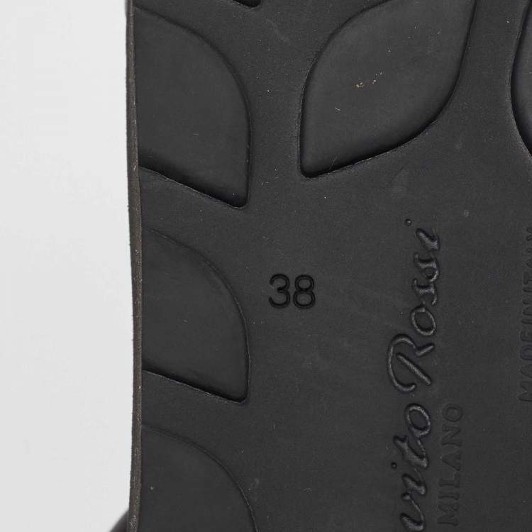 Pre Owned Gianvito Rossi Black Leather Marine Platform Sandals Size 38