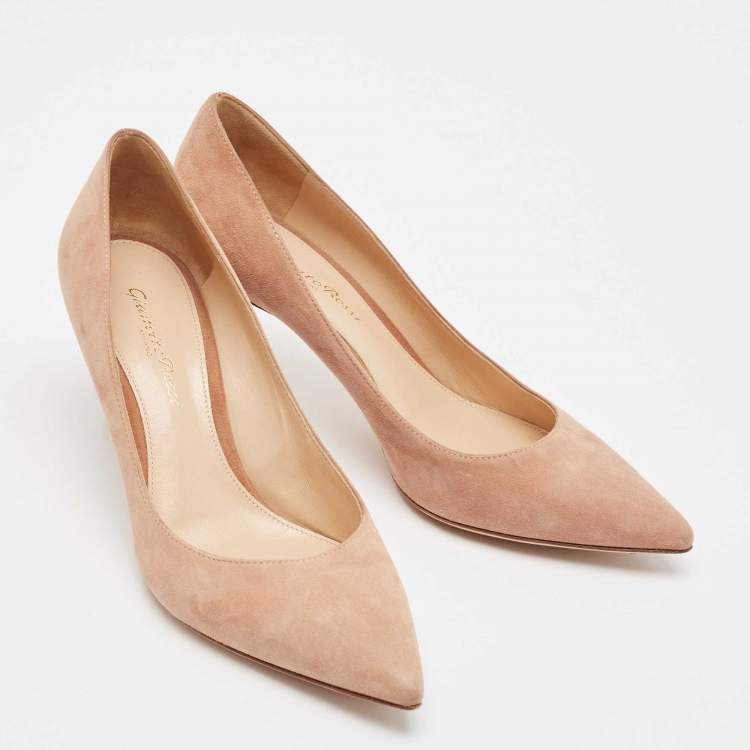 Pre Owned Gianvito Rossi Pink Suede Gianvito Pumps Size 37.5