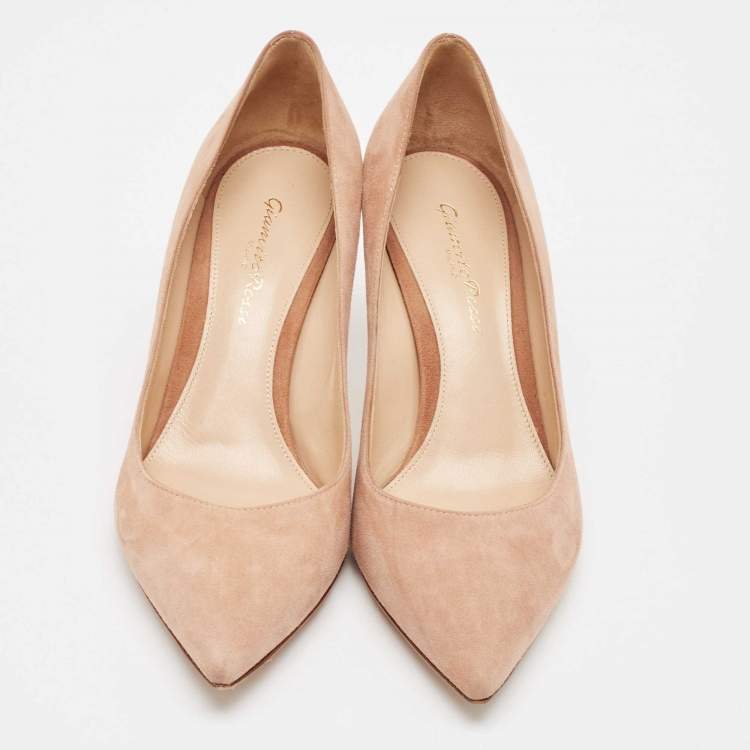 Pre Owned Gianvito Rossi Pink Suede Gianvito Pumps Size 37.5
