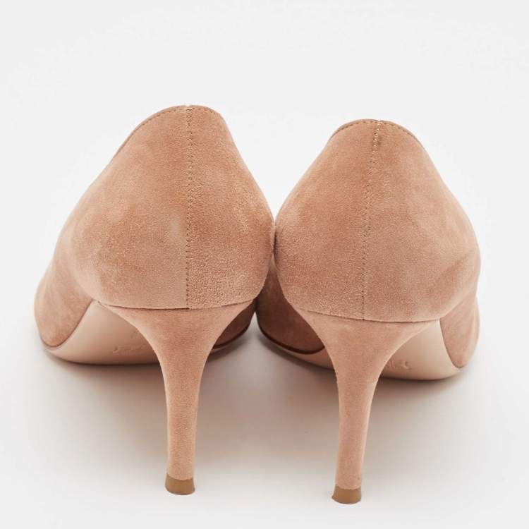 Pre Owned Gianvito Rossi Pink Suede Gianvito Pumps Size 37.5