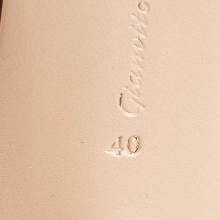 Pre Owned Gianvito Rossi Brown/Gold Leather and PVC Pointed Toe Pumps Size 40