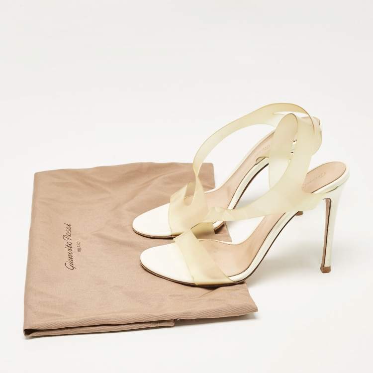 Pre Owned Gianvito Rossi Transparent PVC Metropolis Ankle Strap Sandals Size 37