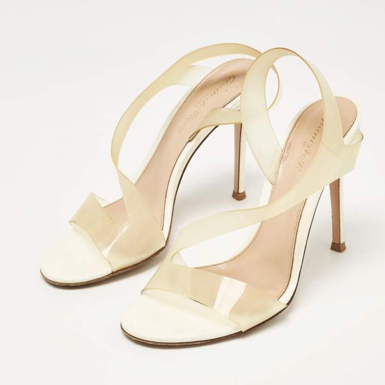 Pre Owned Gianvito Rossi Transparent PVC Metropolis Ankle Strap Sandals Size 37