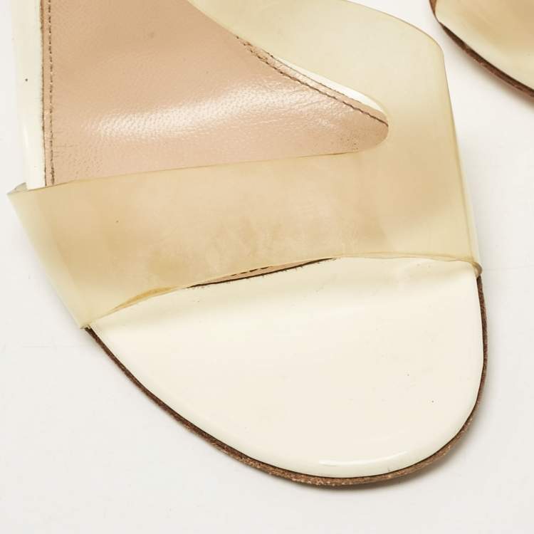 Pre Owned Gianvito Rossi Transparent PVC Metropolis Ankle Strap Sandals Size 37