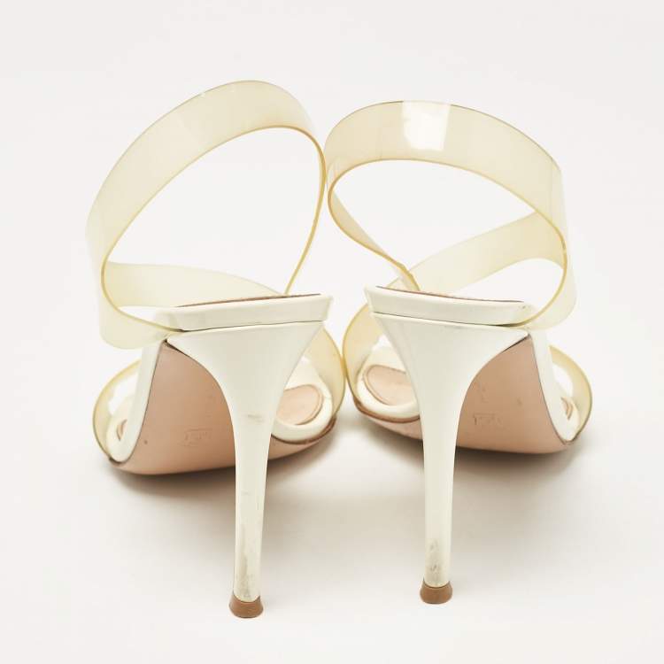 Pre Owned Gianvito Rossi Transparent PVC Metropolis Ankle Strap Sandals Size 37