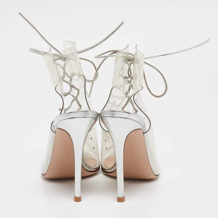 Pre Owned Gianvito Rossi Transparent PVC Helmut Ankle Length Boots Size 38