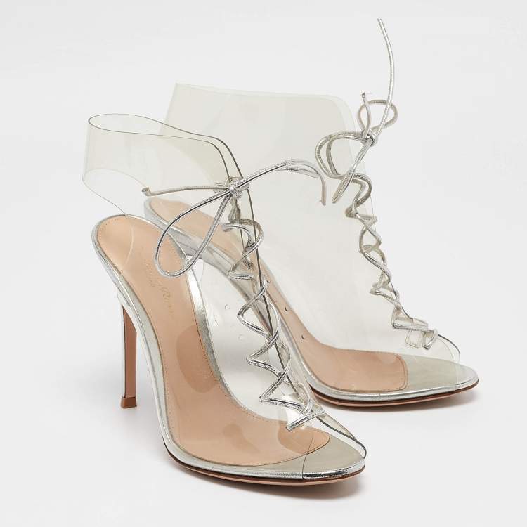 Pre Owned Gianvito Rossi Transparent PVC Helmut Ankle Length Boots Size 38