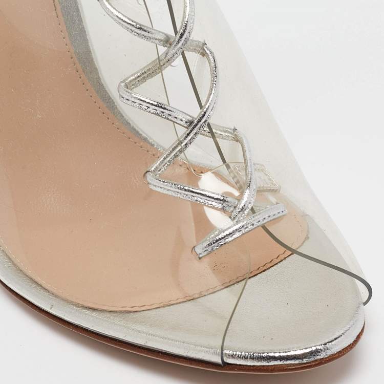 Pre Owned Gianvito Rossi Transparent PVC Helmut Ankle Length Boots Size 38