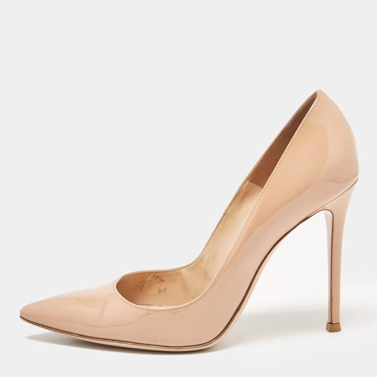 Gianvito Rossi Beige Patent Leather Gianvito Pumps Size 39 Gianvito Rossi TLC