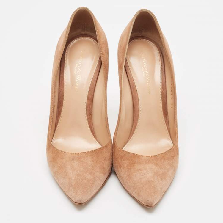 Pre Owned Gianvito Rossi Brown Suede Gianvito 105 Pumps Size 39