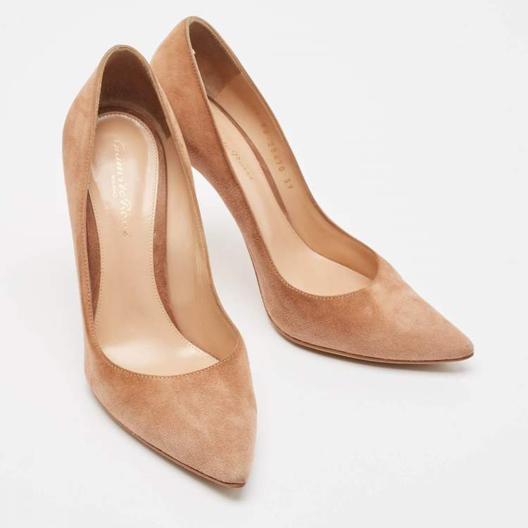 Pre Owned Gianvito Rossi Brown Suede Gianvito 105 Pumps Size 39