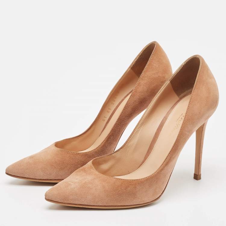 Pre Owned Gianvito Rossi Brown Suede Gianvito 105 Pumps Size 39