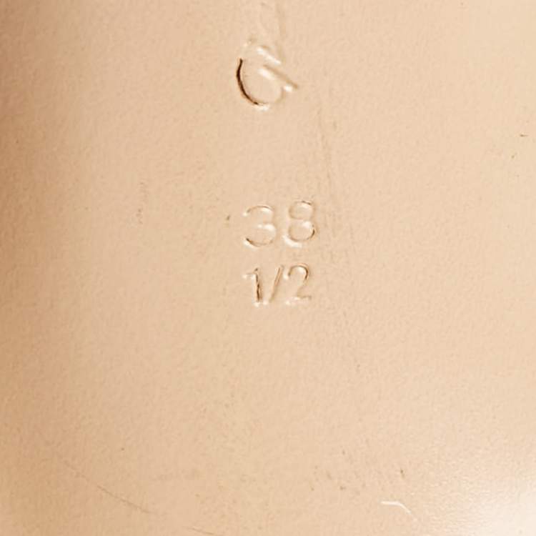 Pre Owned Gianvito Rossi Cream Patent Leather Aramis Mules Size 38.5