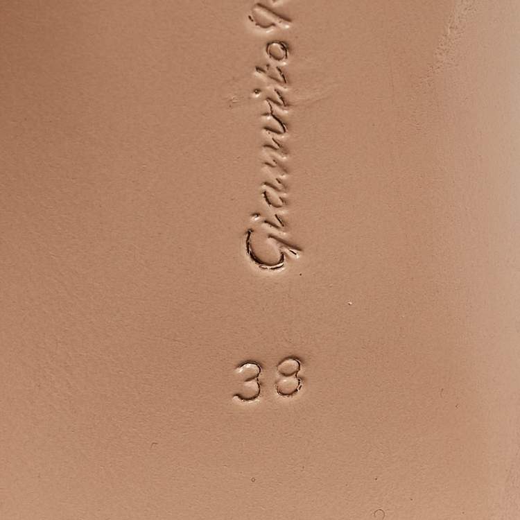 Pre Owned Gianvito Rossi Dark Green Suede Versilia Sandals Size 38