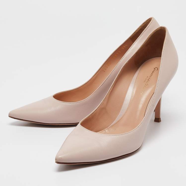 Pre Owned Gianvito Rossi Beige Leather Gianvito 105 Pumps Size 39.5