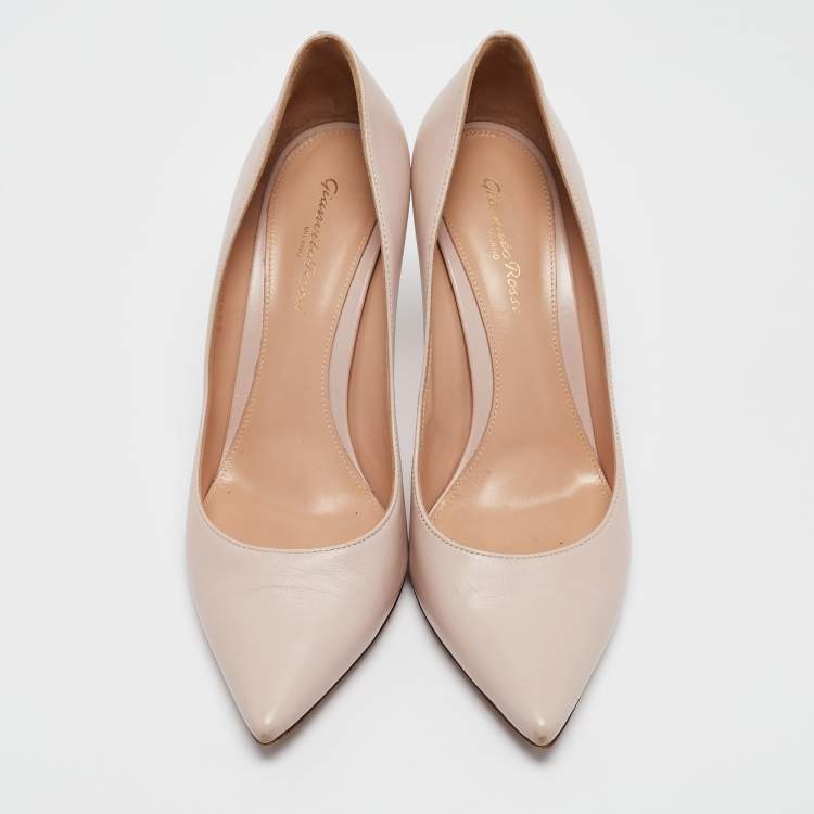 Pre Owned Gianvito Rossi Beige Leather Gianvito 105 Pumps Size 39.5
