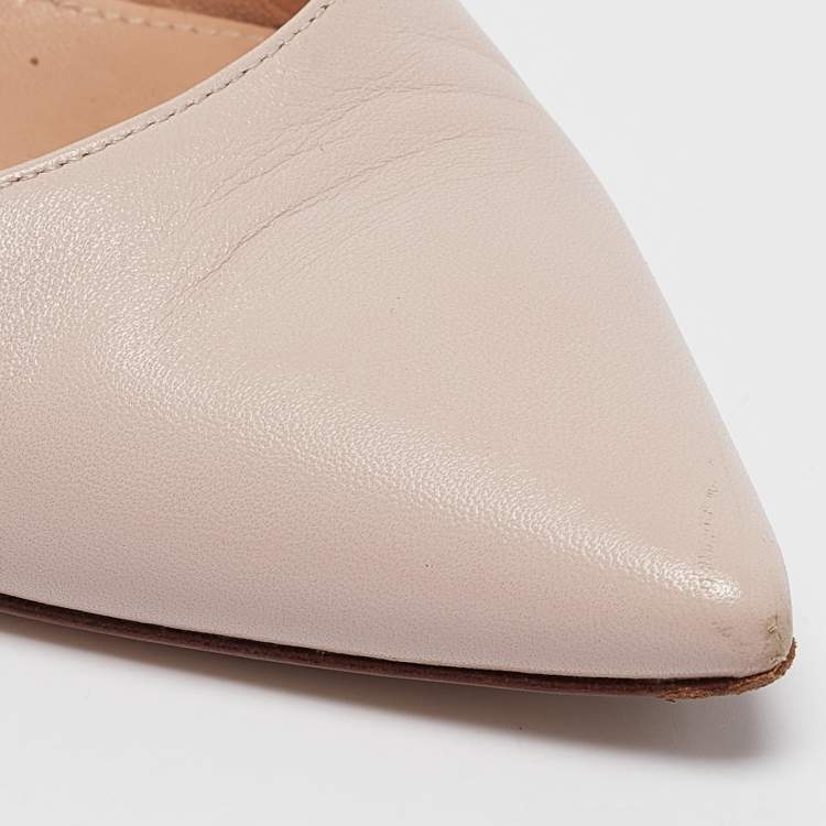 Pre Owned Gianvito Rossi Beige Leather Gianvito 105 Pumps Size 39.5
