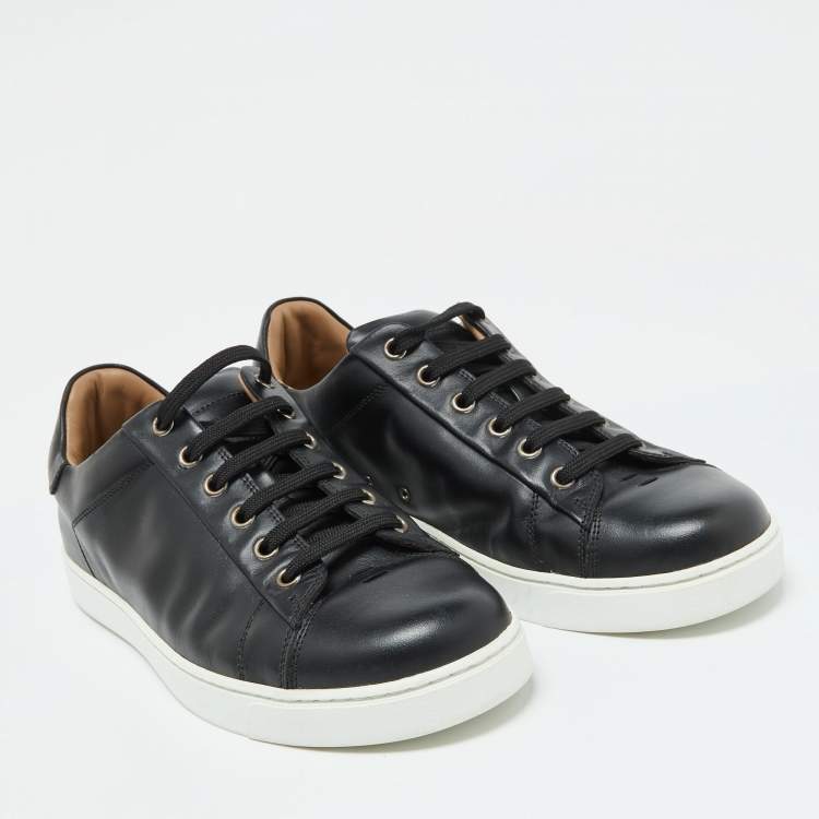 Pre Owned Gianvito Rossi Black Leather Low Top Sneakers Size 39