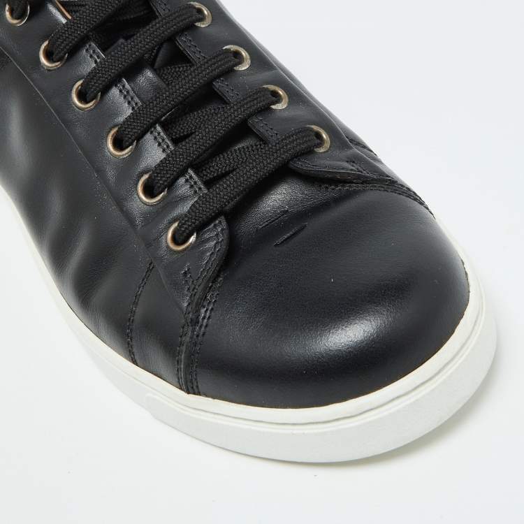 Pre Owned Gianvito Rossi Black Leather Low Top Sneakers Size 39