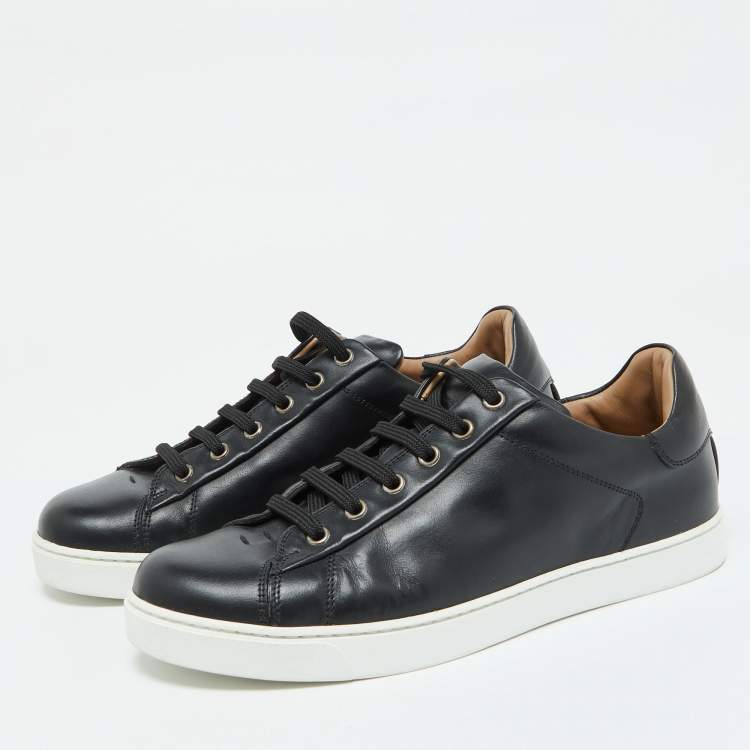 Pre Owned Gianvito Rossi Black Leather Low Top Sneakers Size 39