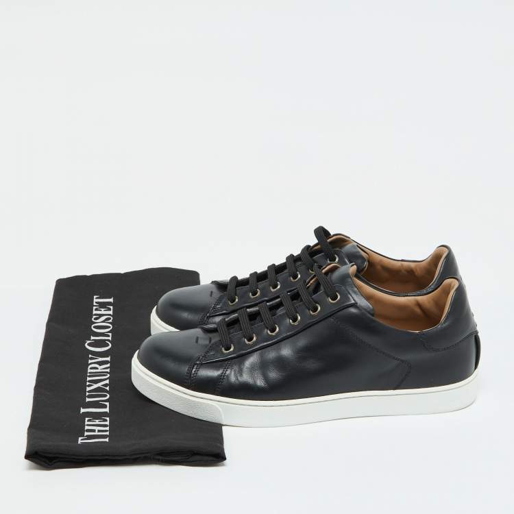 Pre Owned Gianvito Rossi Black Leather Low Top Sneakers Size 39