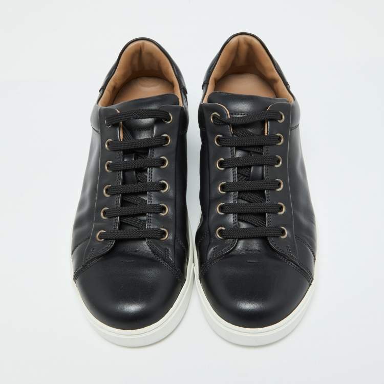 Pre Owned Gianvito Rossi Black Leather Low Top Sneakers Size 39