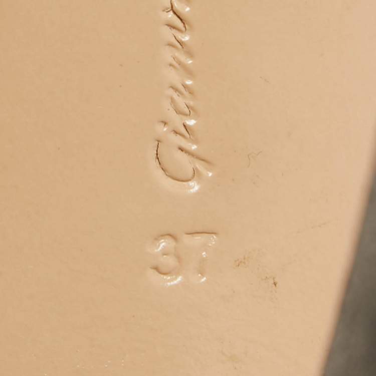 Pre Owned Gianvito Rossi Metallic/Grey Leather, Suede and PVC Plexi Pumps Size 37