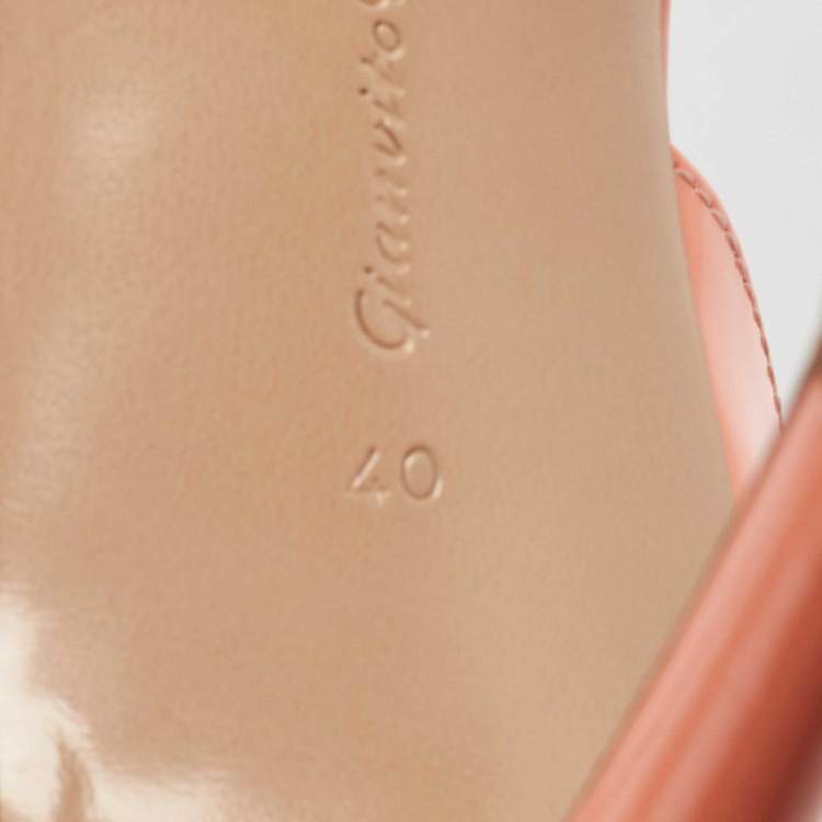 Pre Owned Gianvito Rossi Coral Orange PVC and Patent Leather Bree Pumps Size 40