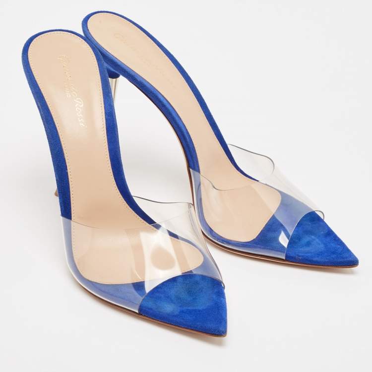 Pre Owned Gianvito Rossi Transparent PVC Lyn Slide Sandals Size 40