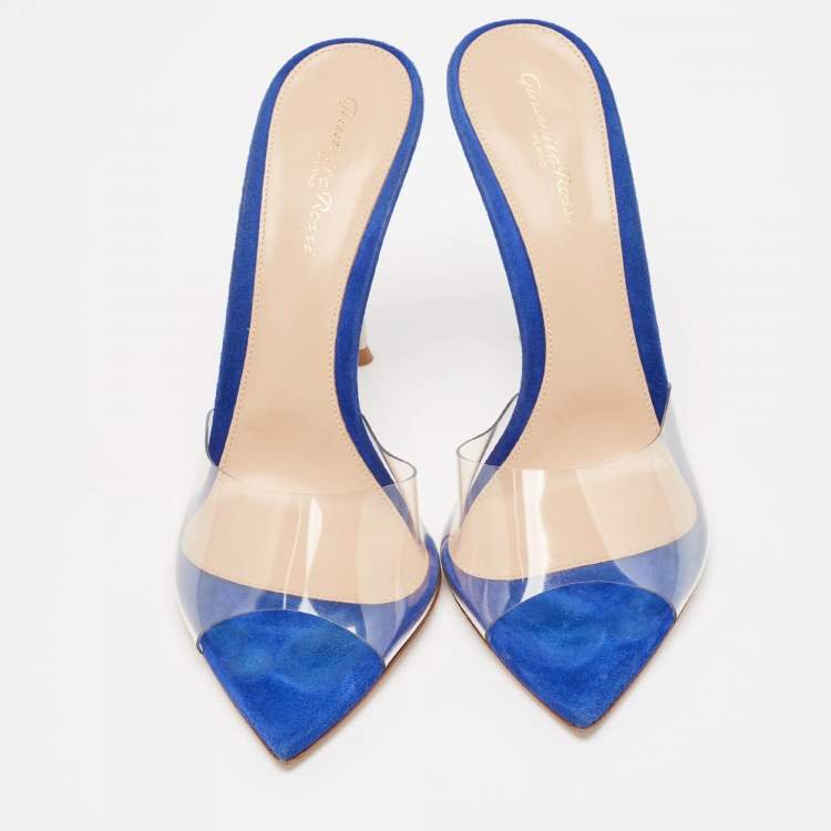 Pre Owned Gianvito Rossi Transparent PVC Lyn Slide Sandals Size 40