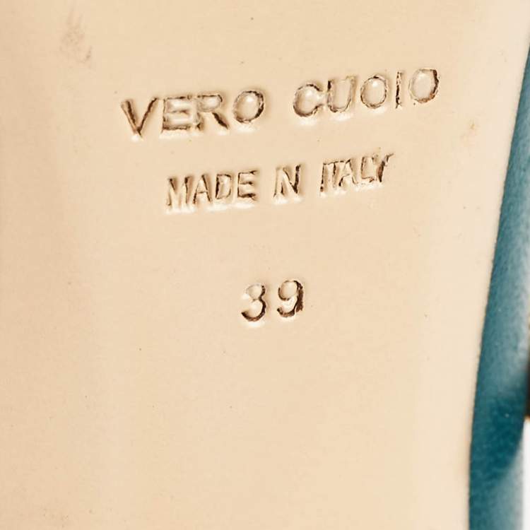 Pre Owned Gianvito Rossi Green/Yellow Leather and Python Leather Pointed Toe Pumps Size 39