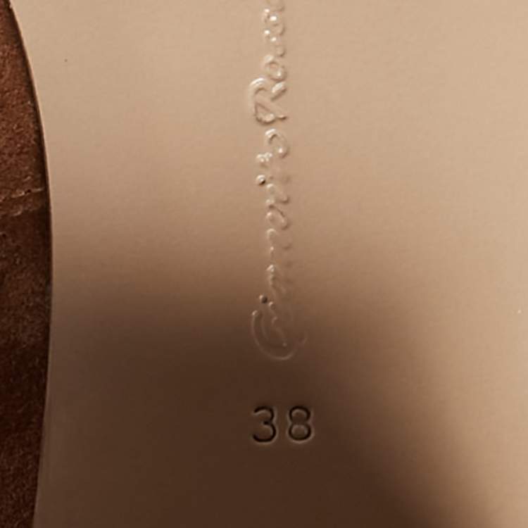 Pre Owned Gianvito Rossi Brown Suede Over The Knee Boots Size 38