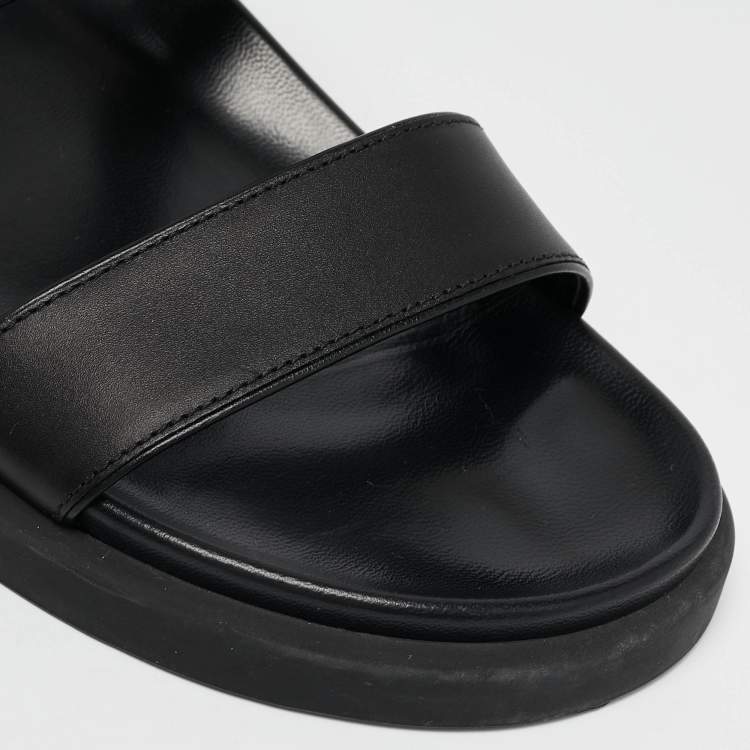 Pre Owned Gianvito Rossi Black Leather Bilbao Sandals Size 39