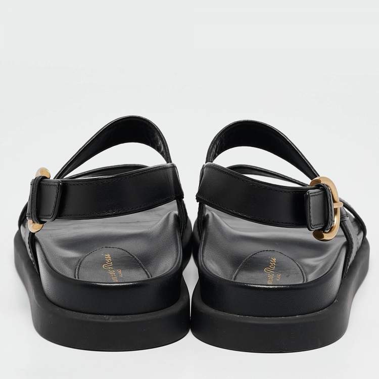 Pre Owned Gianvito Rossi Black Leather Bilbao Sandals Size 39