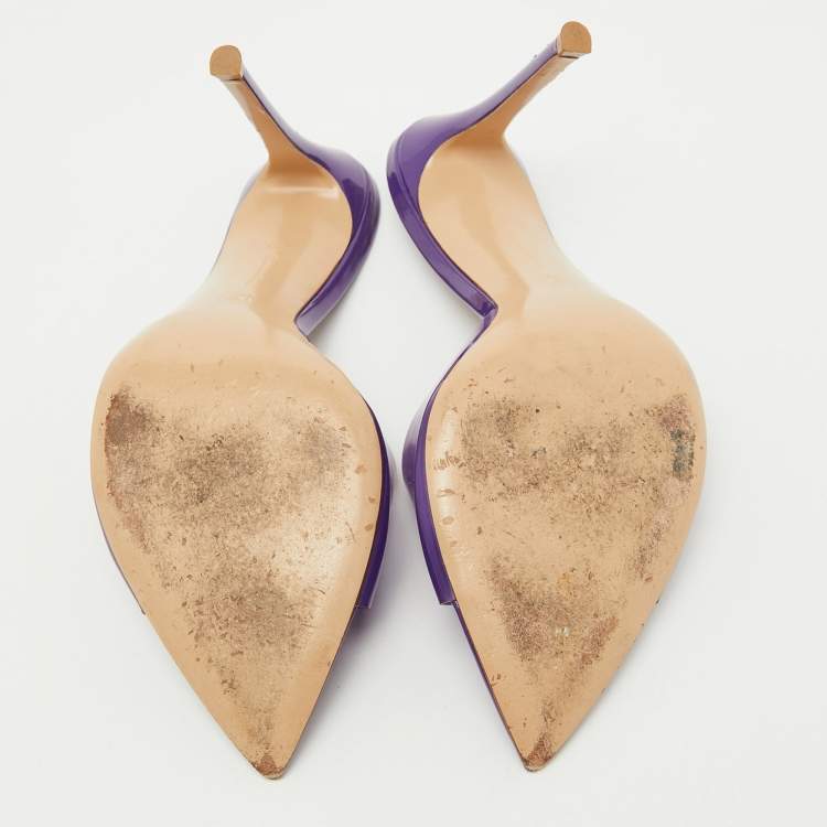 مملوكة مسبقًا Gianvito Rossi Purple PVC Elle Slide Sandals Size 40