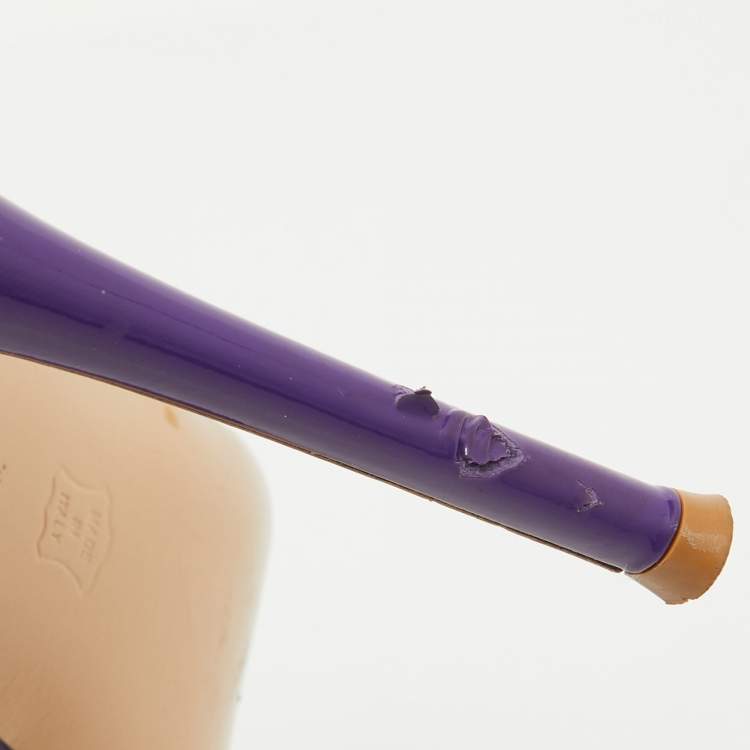 مملوكة مسبقًا Gianvito Rossi Purple PVC Elle Slide Sandals Size 40