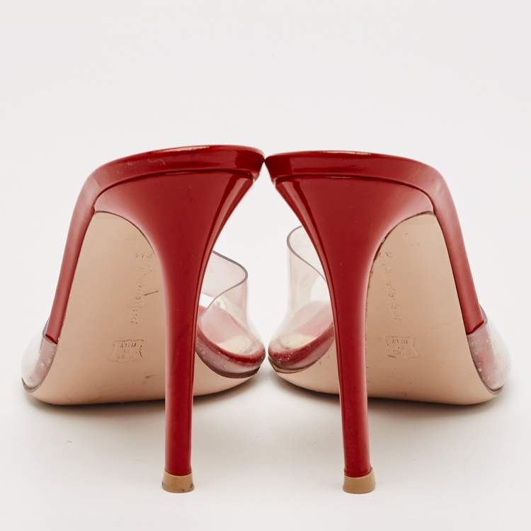 Pre Owned Gianvito Rossi Transparent PVC Elle Slide Sandals Size 37.5