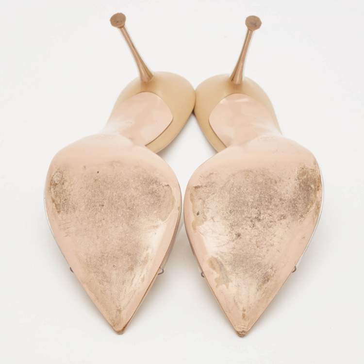 Pre Owned Gianvito Rossi Transparent PVC Lyn Slide Sandals Size 38