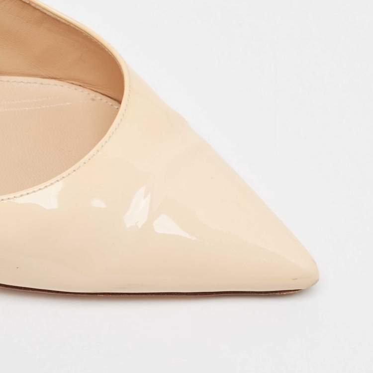 Pre Owned Gianvito Rossi Beige Patent Leather Plexi Pumps Size 42