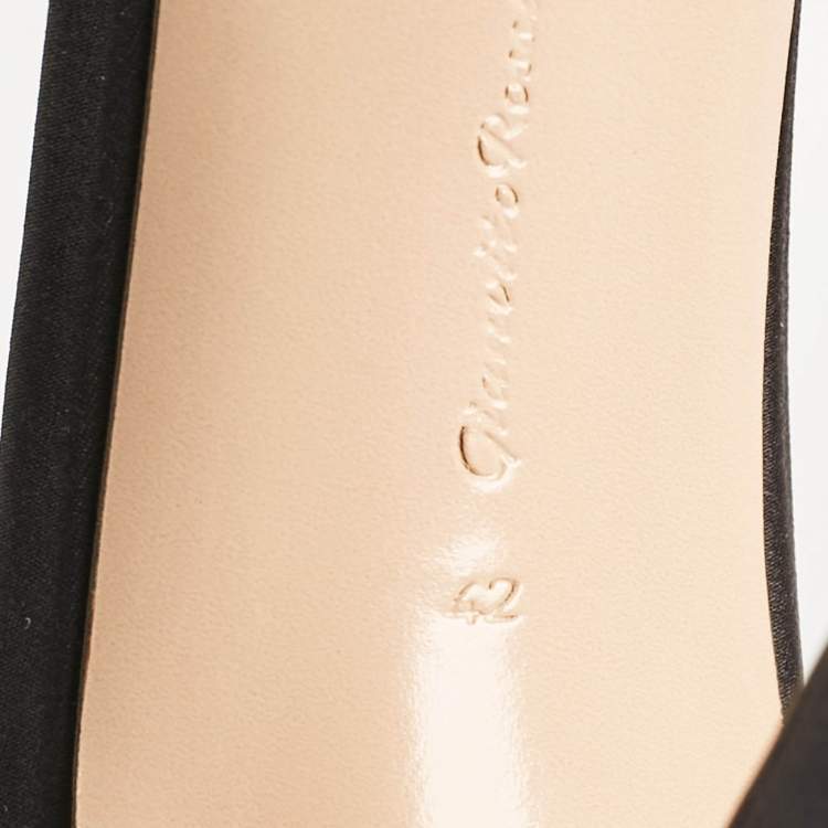 Pre Owned Gianvito Rossi Black Satin Gala Sandals Size 42