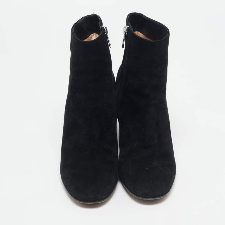 Pre Owned Gianvito Rossi Black Suede Ankle Length Boots Size 38.5
