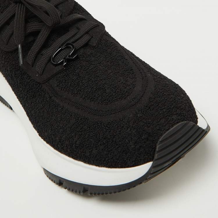 Pre Owned Gianvito Rossi Black Fabric Lace Up Sneakers Size 40