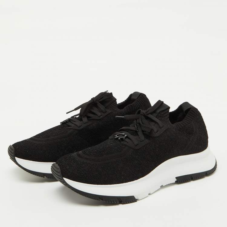 Pre Owned Gianvito Rossi Black Fabric Lace Up Sneakers Size 40