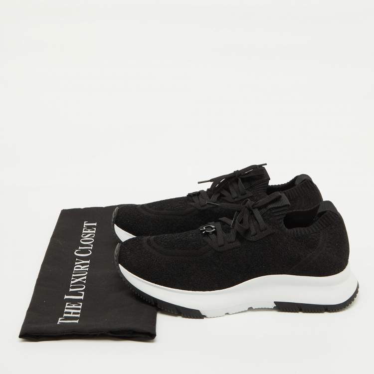 Pre Owned Gianvito Rossi Black Fabric Lace Up Sneakers Size 40