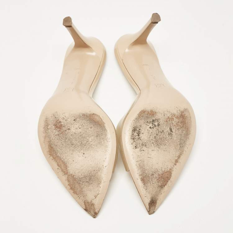 مملوكة مسبقًا Gianvito Rossi Beige PVC Elle Slide Sandals Size 36.5