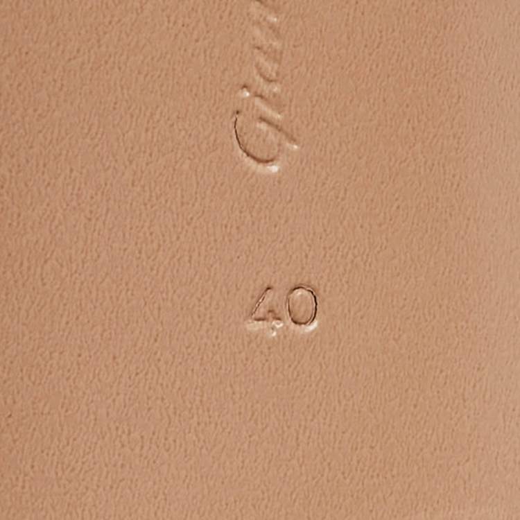 Pre Owned Gianvito Rossi Silver Satin Crystal Embellished Platform Slide Sandals Size 40