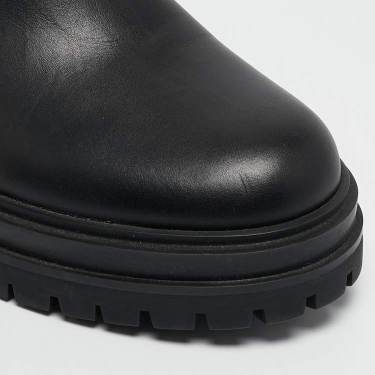 Pre Owned Gianvito Rossi Black Leather Montey Ankle Boots Size 39