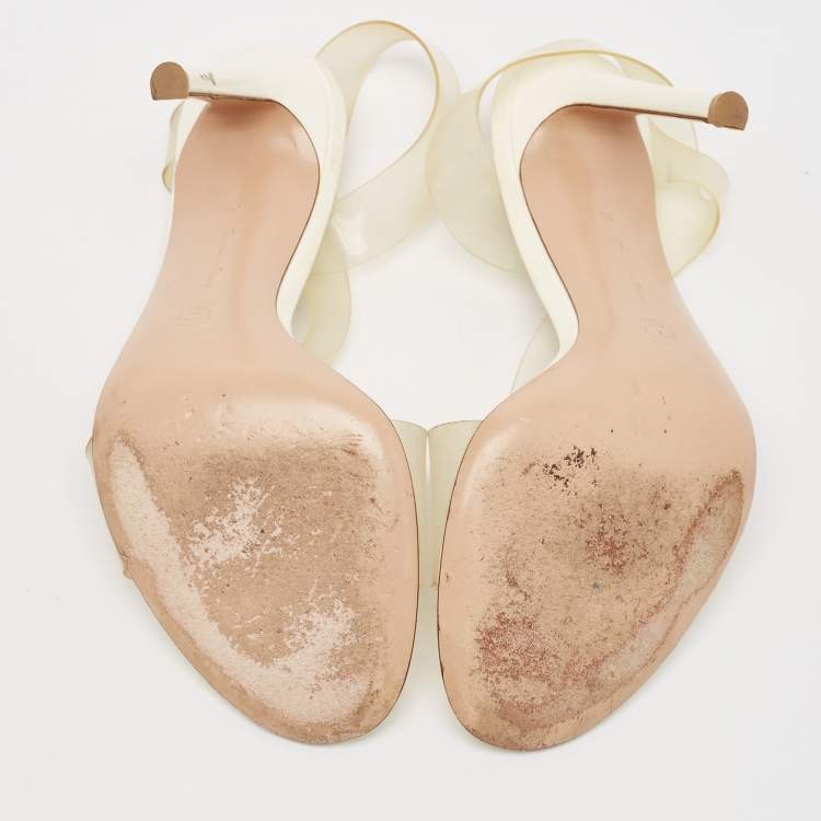 Pre Owned Gianvito Rossi Transparent PVC Metropolis Ankle Strap Sandals Size 36