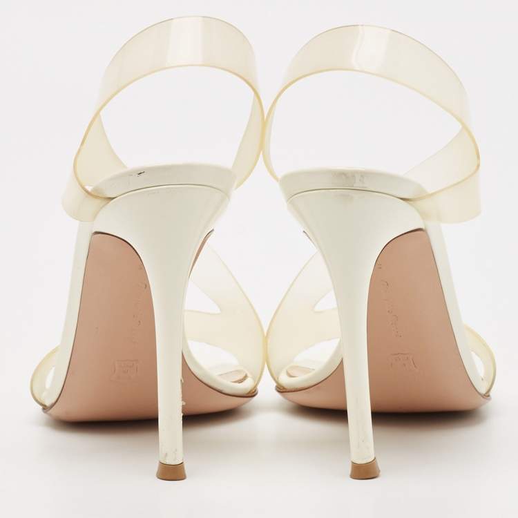 Pre Owned Gianvito Rossi Transparent PVC Metropolis Ankle Strap Sandals Size 36